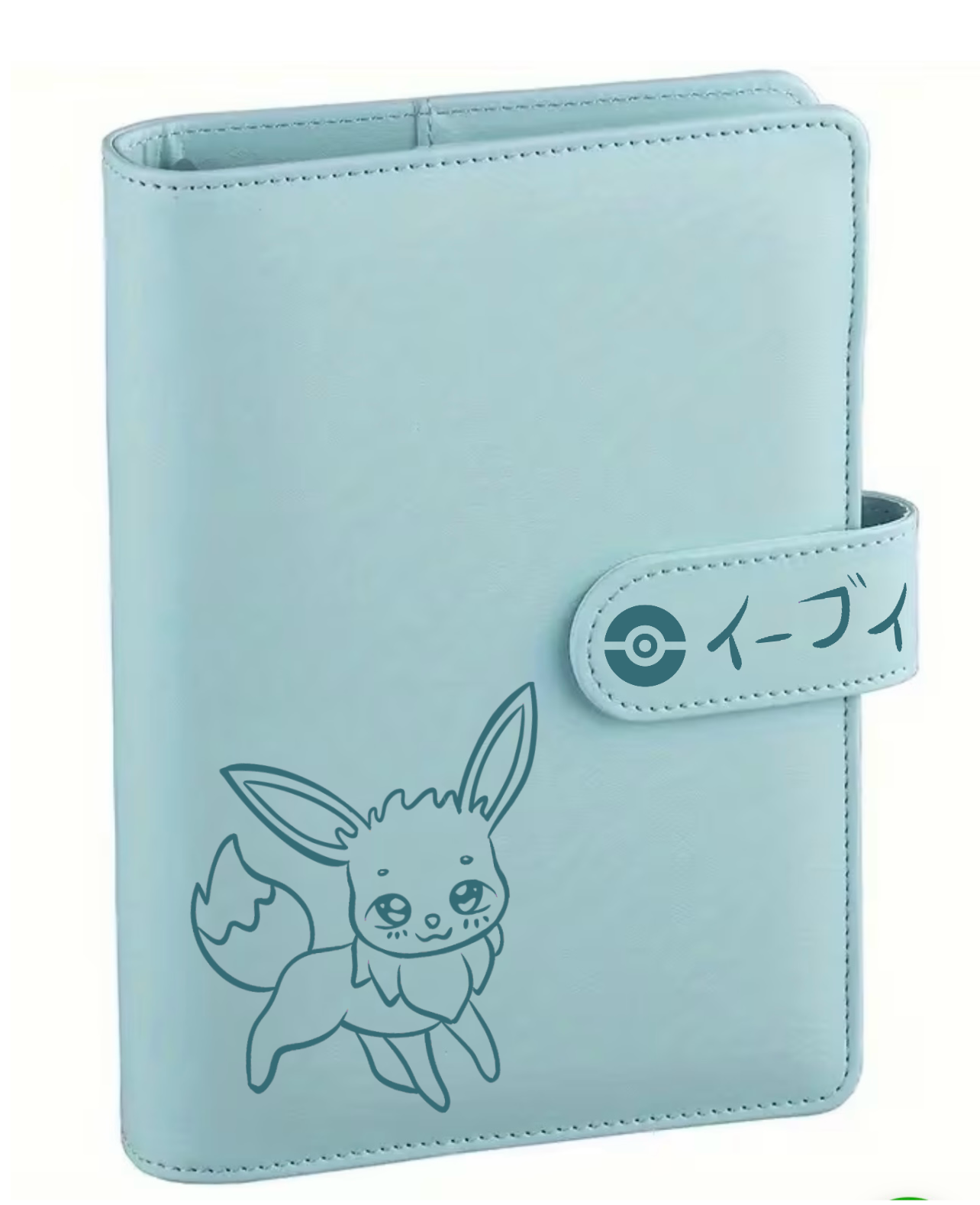 Organizer A6 Azzurro in Ecopelle ad anelli – Edizione Speciale Eevee Pokèmon fanmade