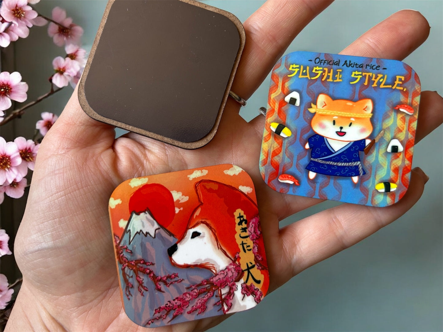 🐕Coppia di calamite AKITA ONLUS RESCUE🐕