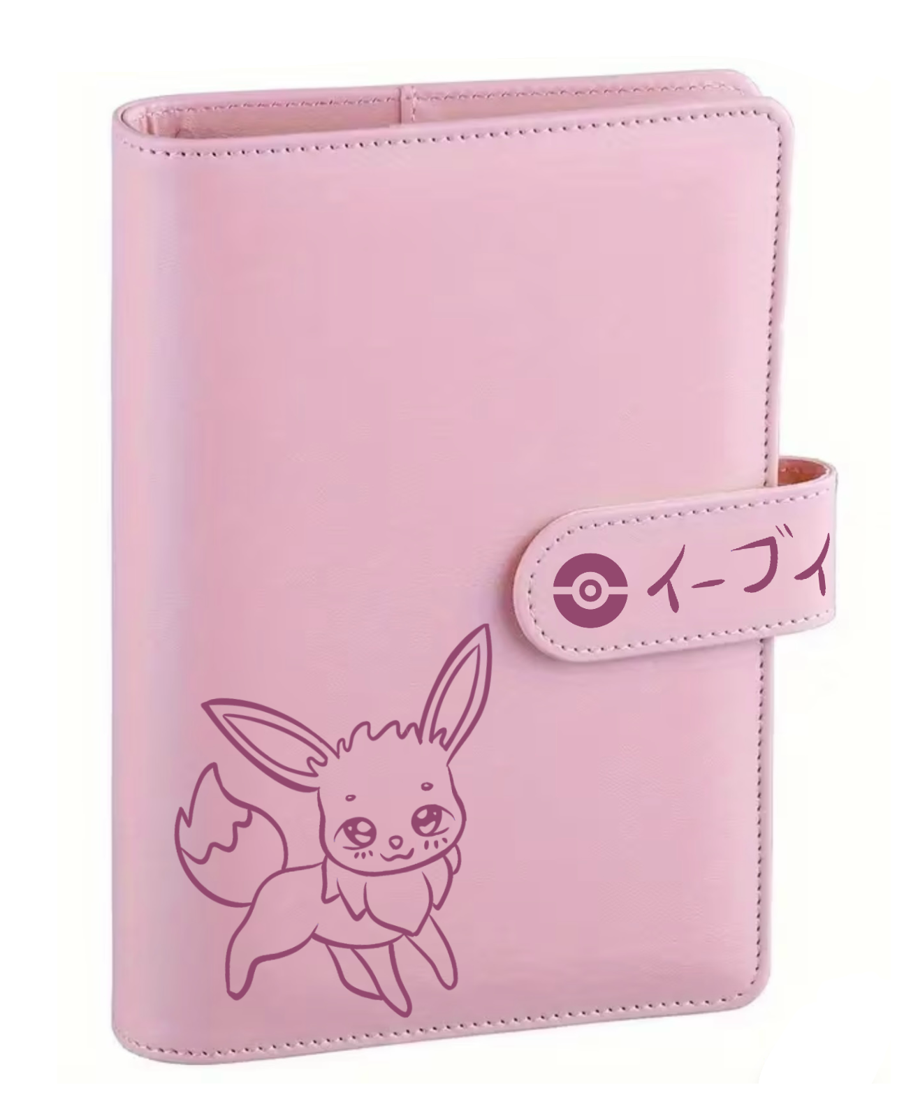 Organizer A6 Rosa in Ecopelle ad anelli – Edizione Speciale Eevee Pokèmon fanmade
