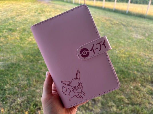 Organizer A6 Rosa in Ecopelle ad anelli – Edizione Speciale Eevee Pokèmon fanmade