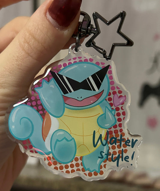 Portachiavi Squirtle Squad Occhiali Resina e Acrilico Pokèmon
