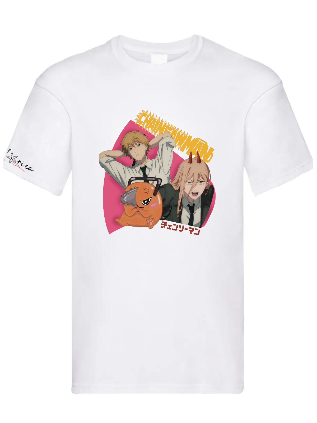 T-shirt unisex Chainsow Man Trio del chaos - Anime manga fanmade