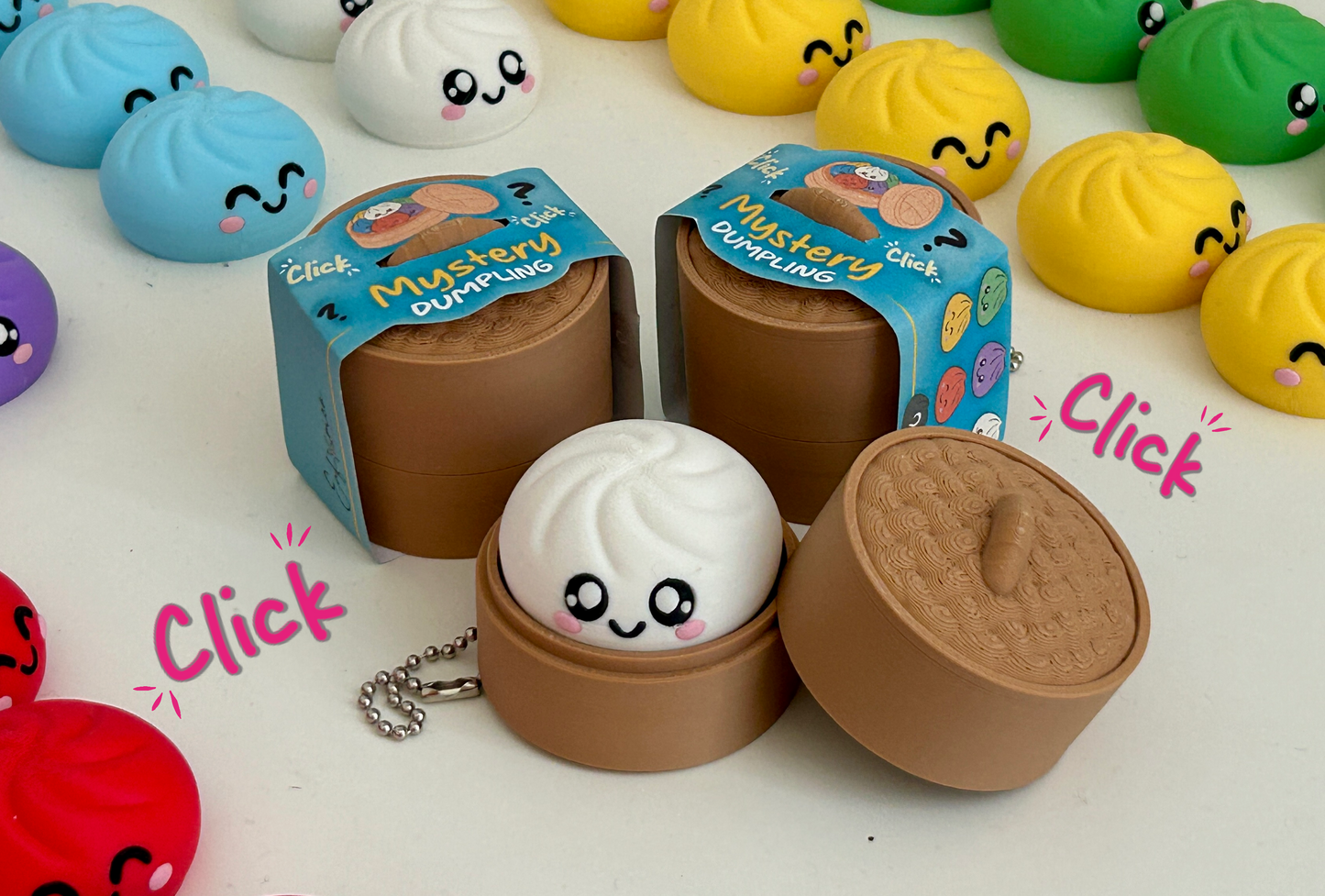 Dumpling Mystery Clicker – Fidget Antistress Kawaii Portachiavi 3D