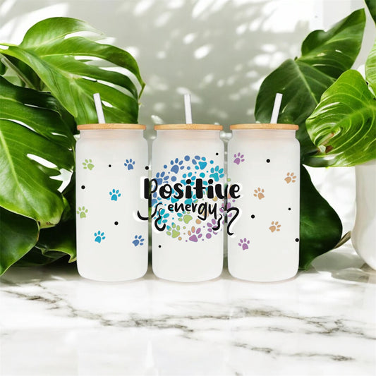 🌸Bicchiere di vetro ''Positive Vibes''🌸